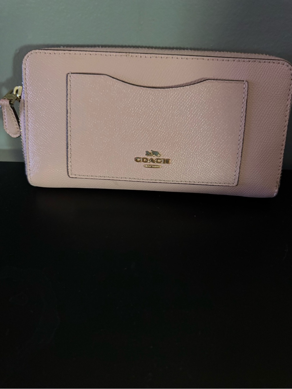 Coach Pink Leather Zip Wallet
